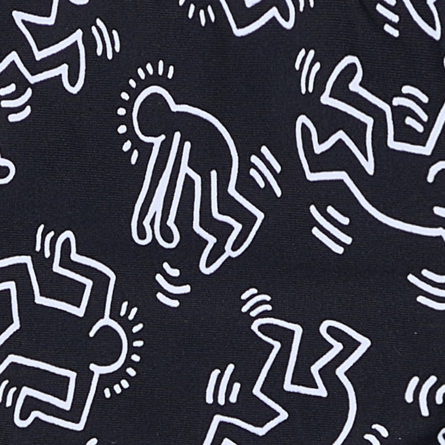 Keith Haring Dancers Bikini Top - Black
