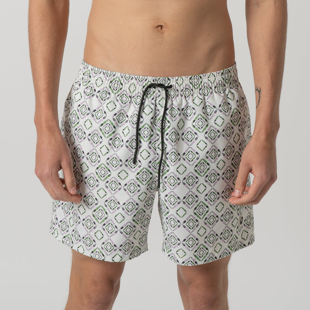 Geometric Swimmers Swim Shorts - Beige