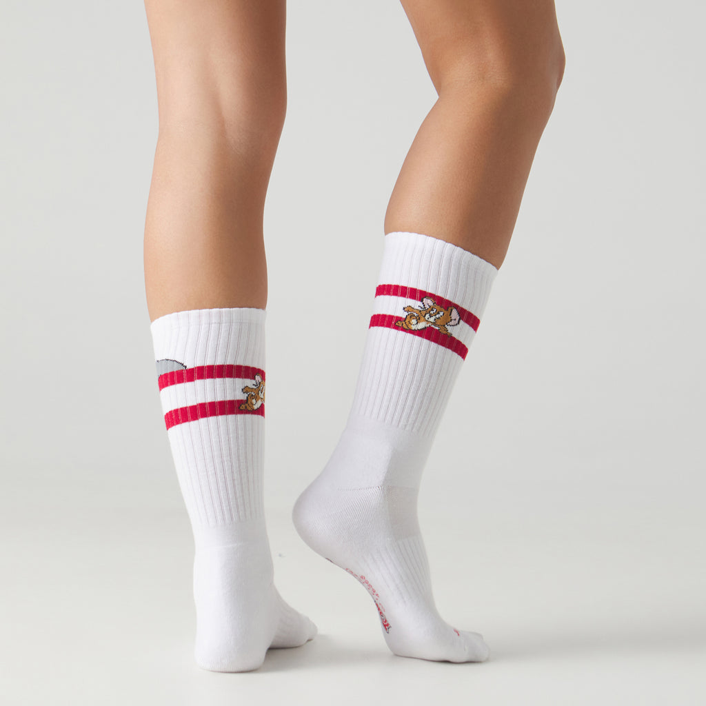 Athletic Tom and Jerry Original Socks - White