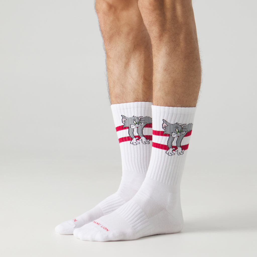 Athletic Tom and Jerry Original Socks - White