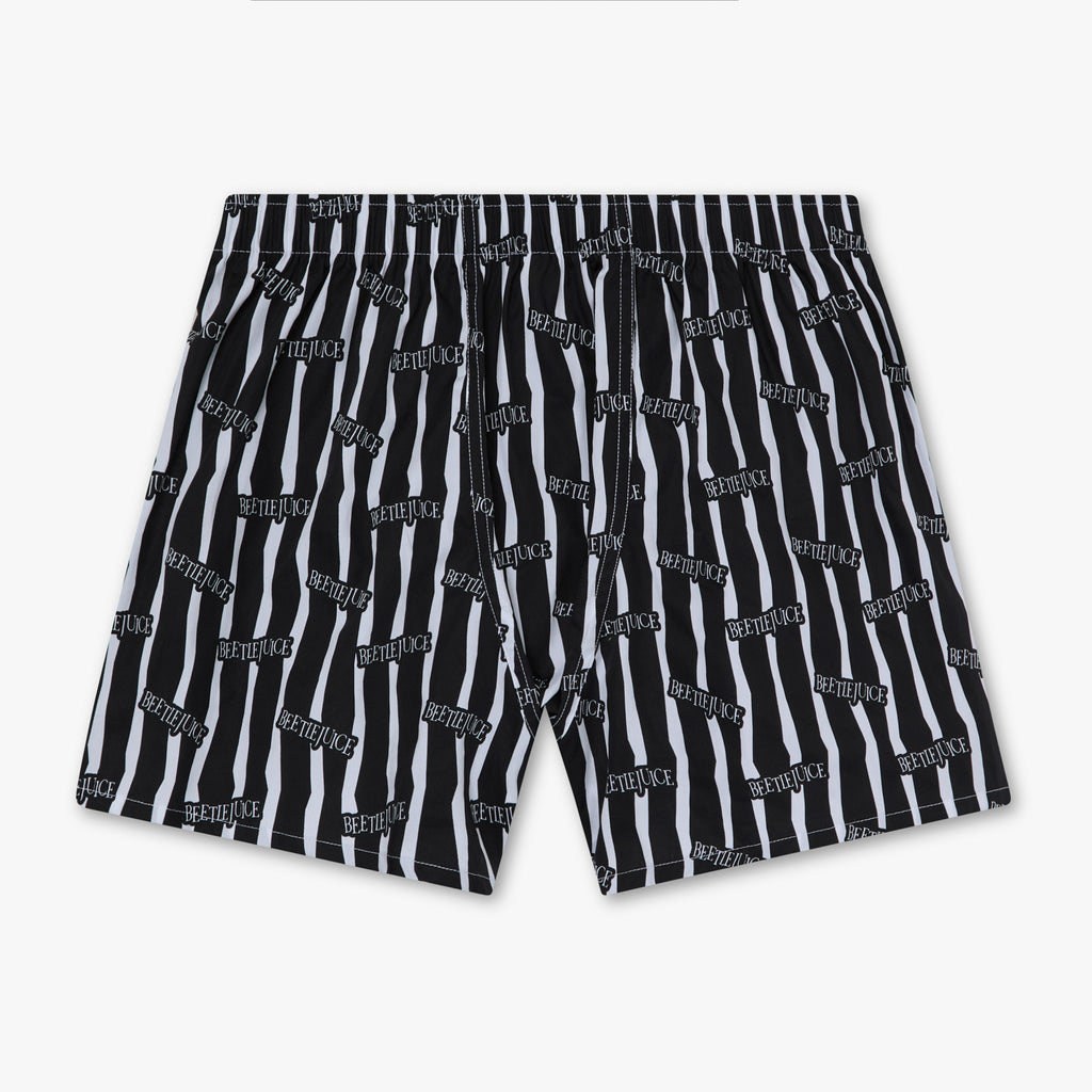 Beetlejuice Striped Boxer Shorts - Black