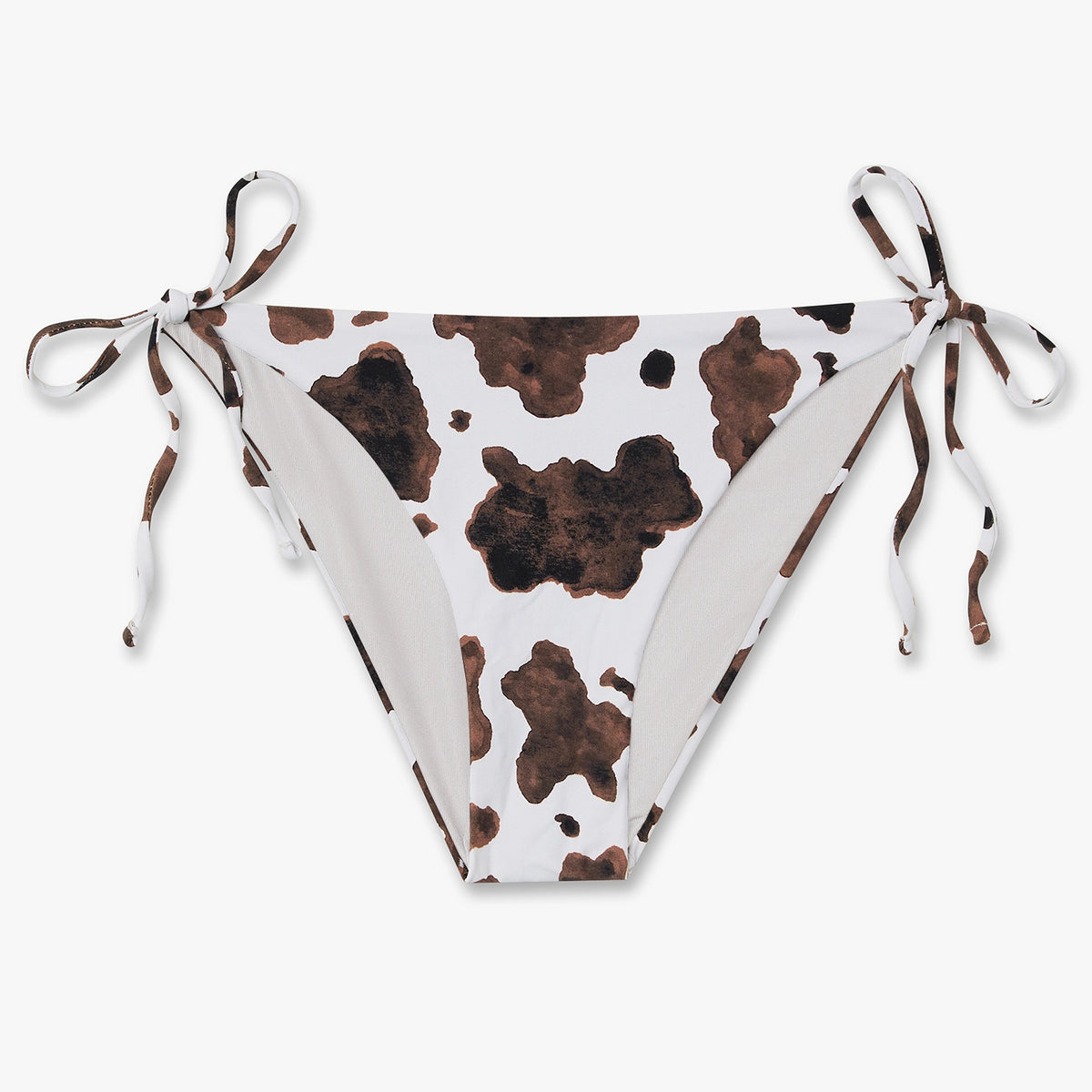 Cow Print Bikini Bottom - Off White