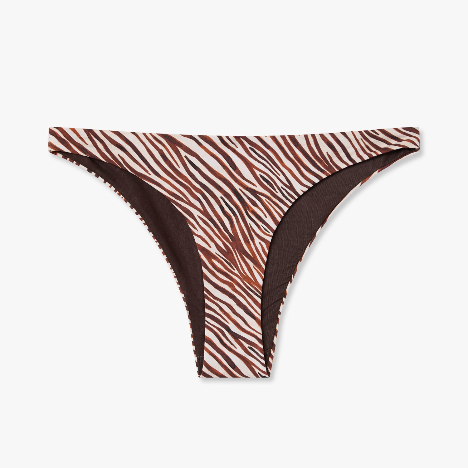 Zebra Print Cheeky Bottom - Beige