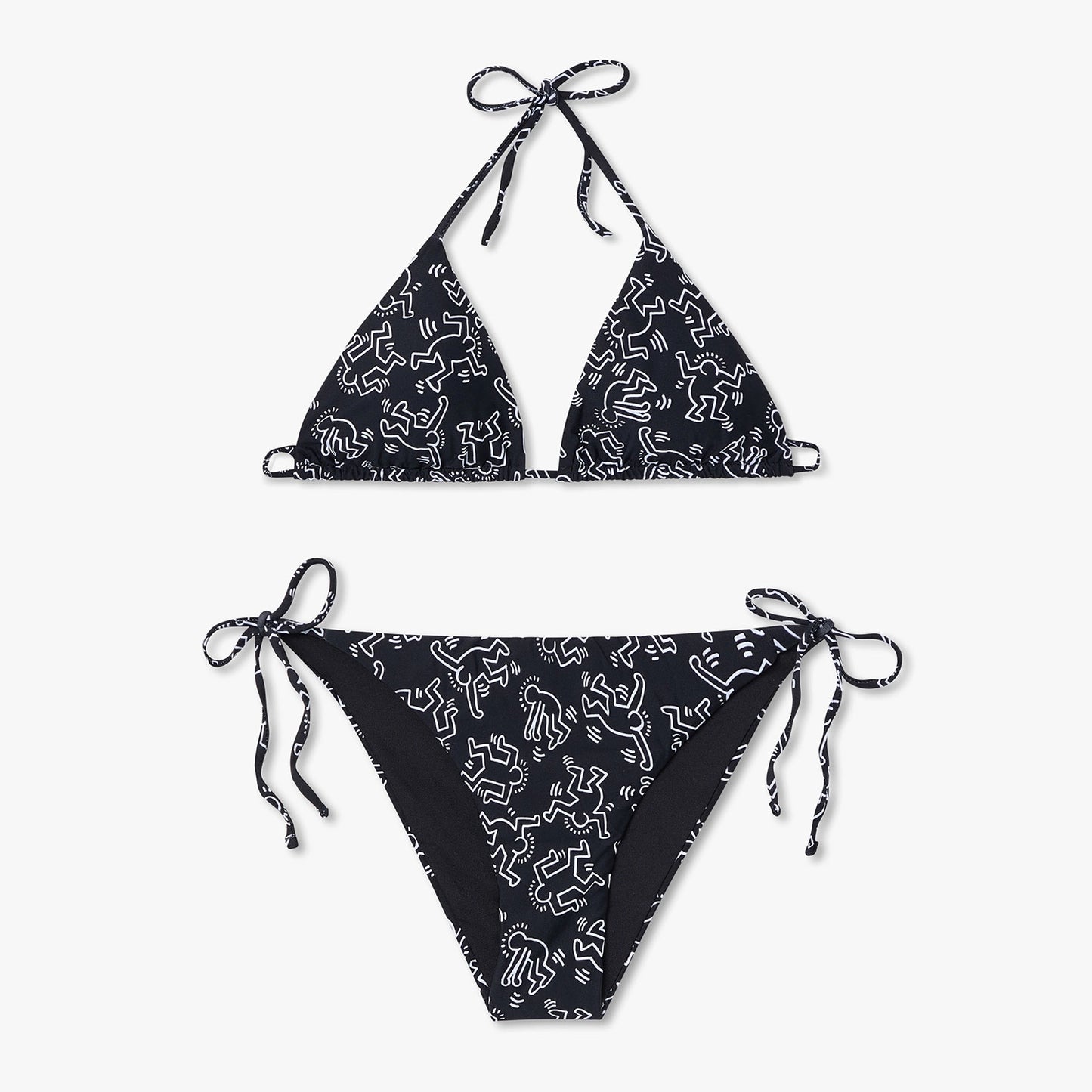 Keith Haring Dancers Bikini Bottom - Black