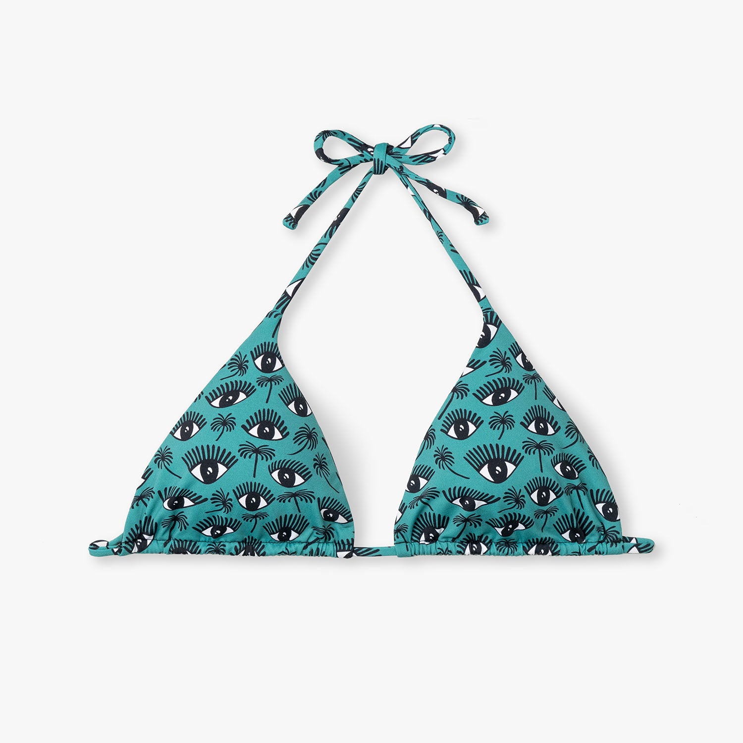 Eyes Bikini Top - Dark Acqua