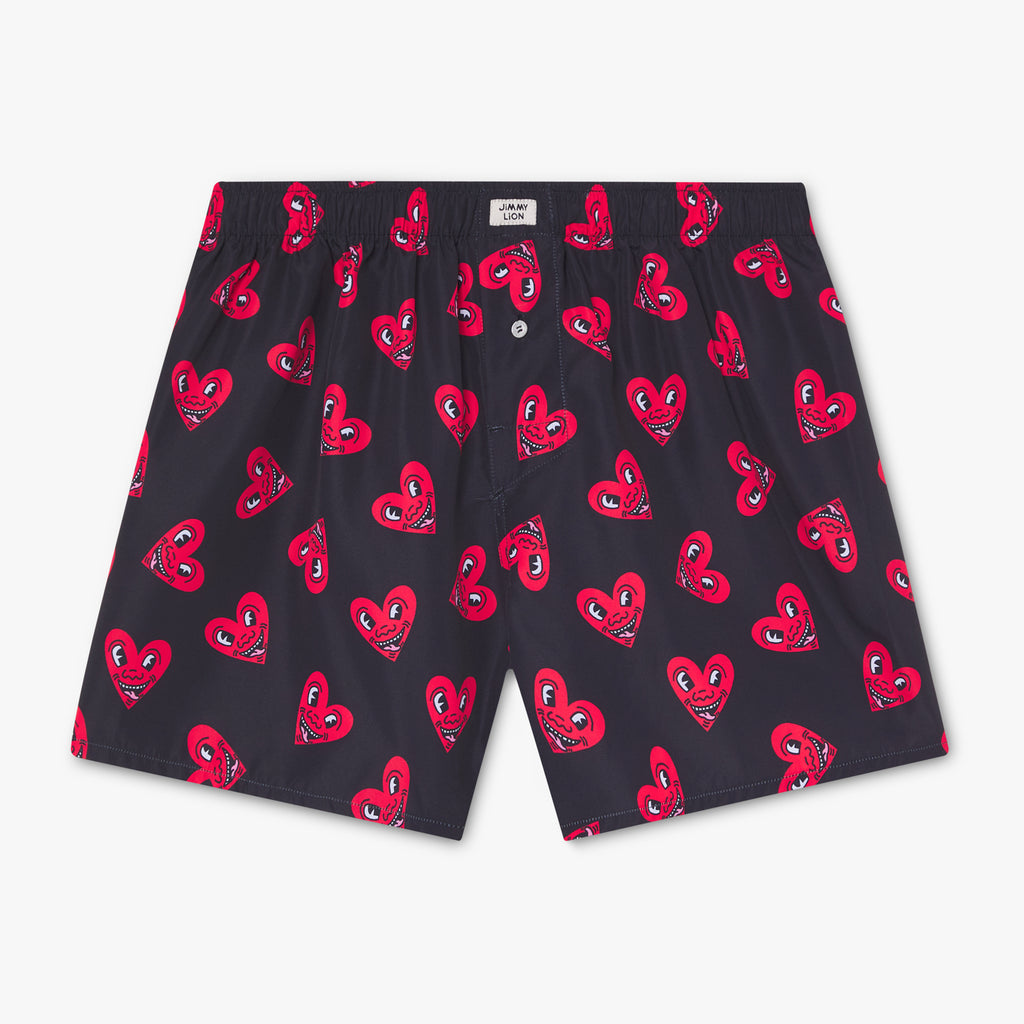 Keith Haring Heart Boxer Shorts - Black