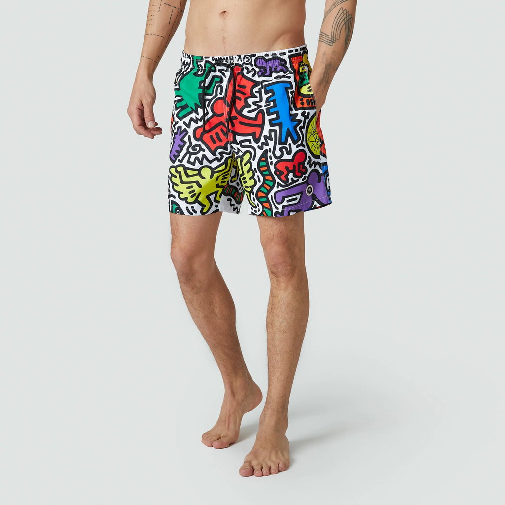 Keith Haring Pop Shop Tokyo Swim Shorts - White
