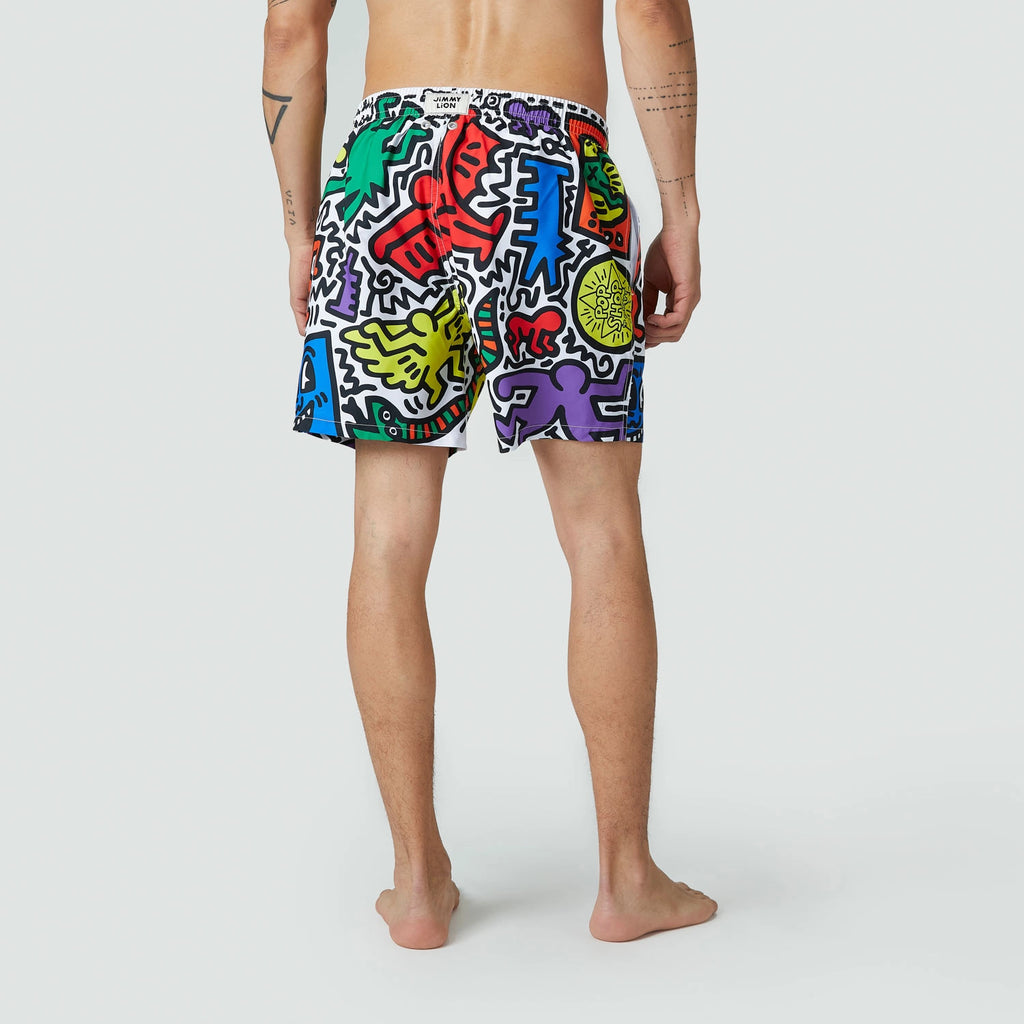 Keith Haring Pop Shop Tokyo Swim Shorts - White
