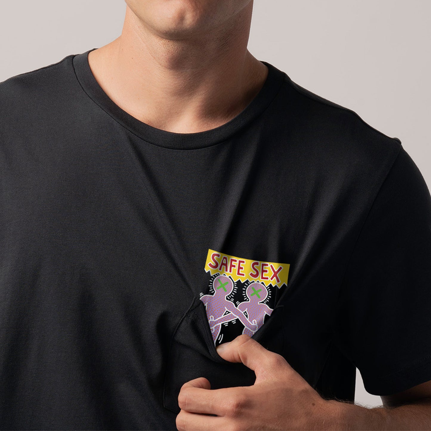 Safe Sex Pocket Tee - Black