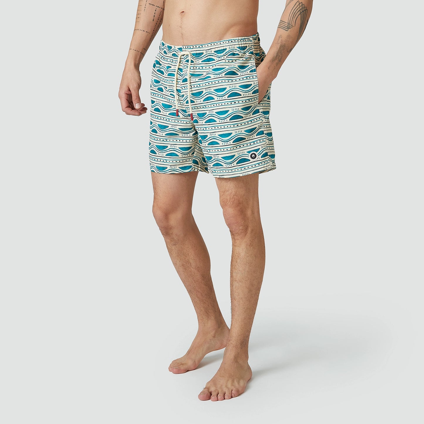 Sea Forms Swim Shorts - Beige