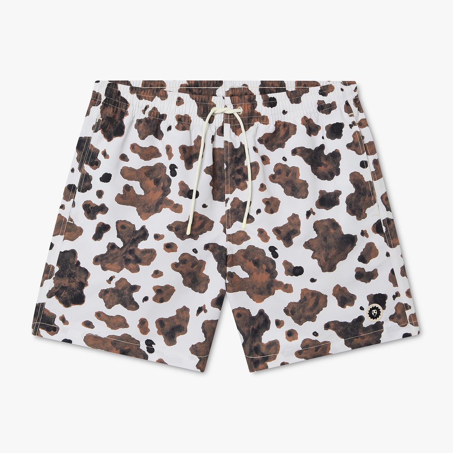 Cow Print Swim Shorts - Off White
