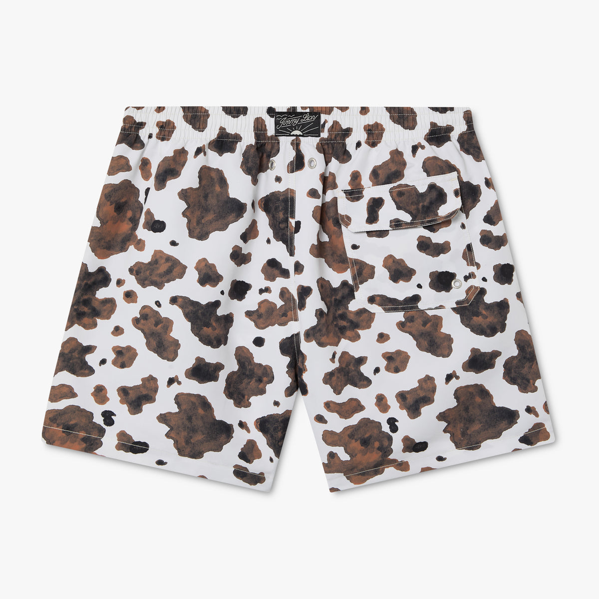Cow Print Swim Shorts - Off White