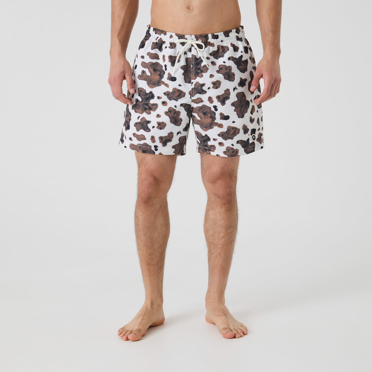 Cow Print Swim Shorts - Off White