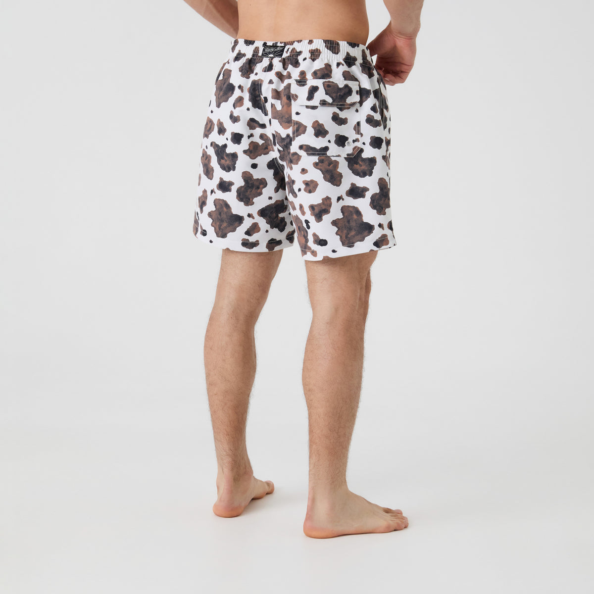 Cow Print Swim Shorts - Off White