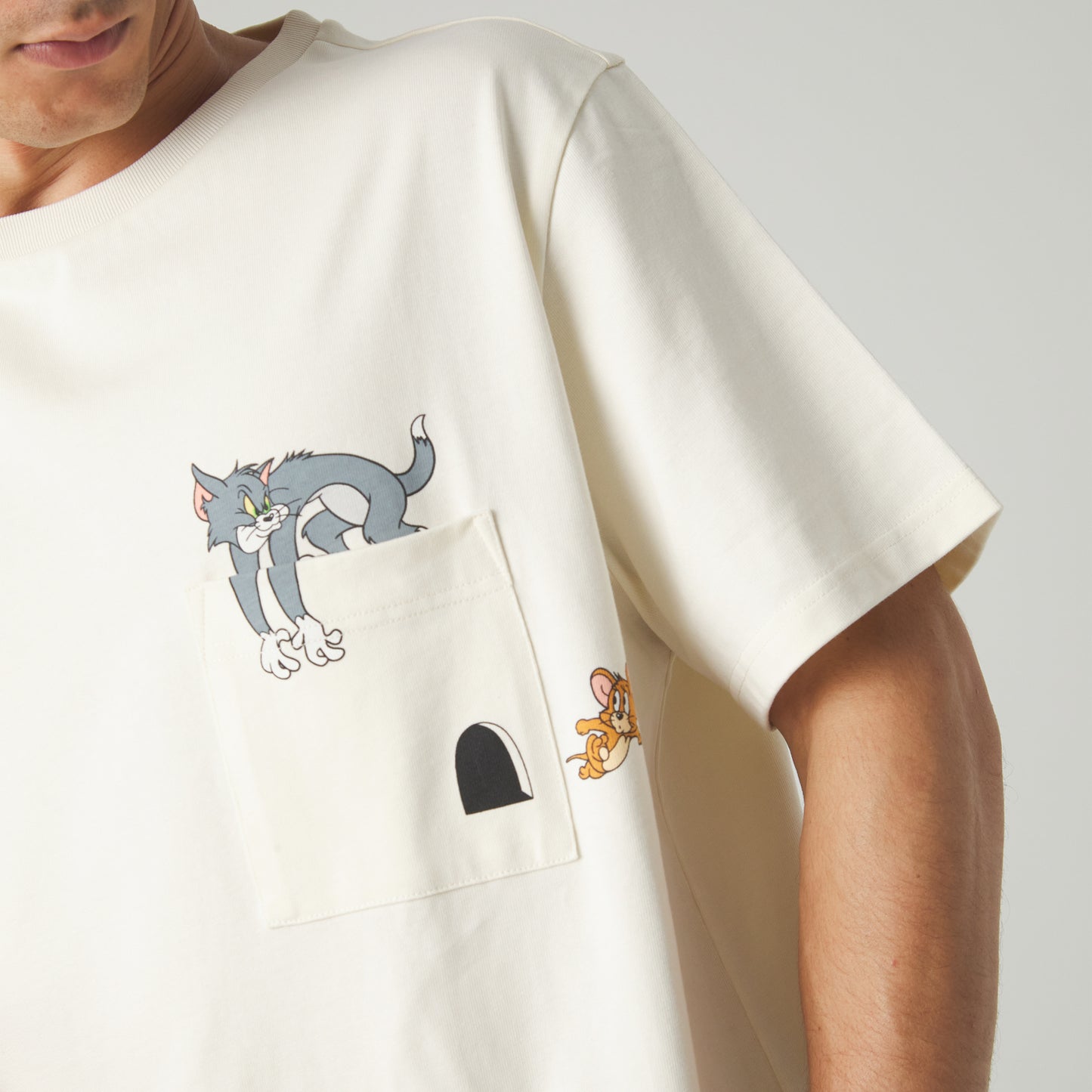 Tom and Jerry Pocket Tee - Beige