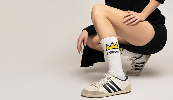 Jimmy Lion Athletic Basquiat Socks Beige Black - M