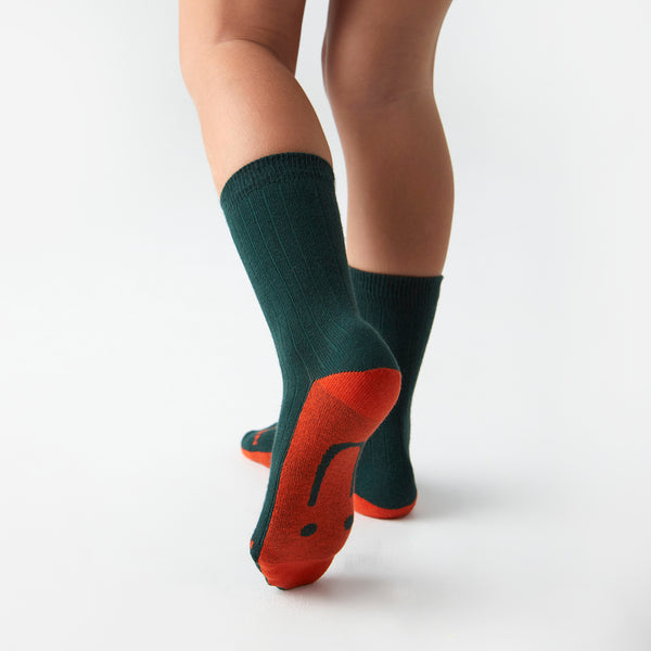 3 x Kids School Ribbed - Green