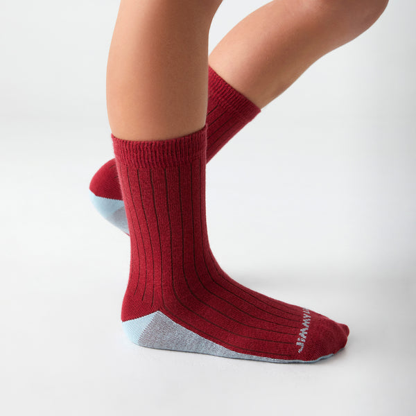 Kids School Ribbed - Red